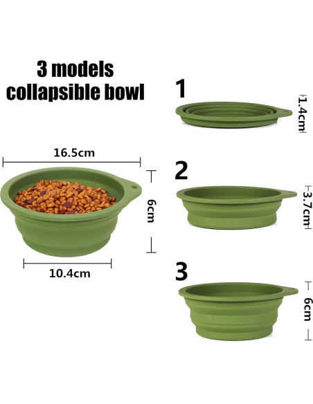 Cuencos Plegables para Perros SLSON 600ml Azul y Verde