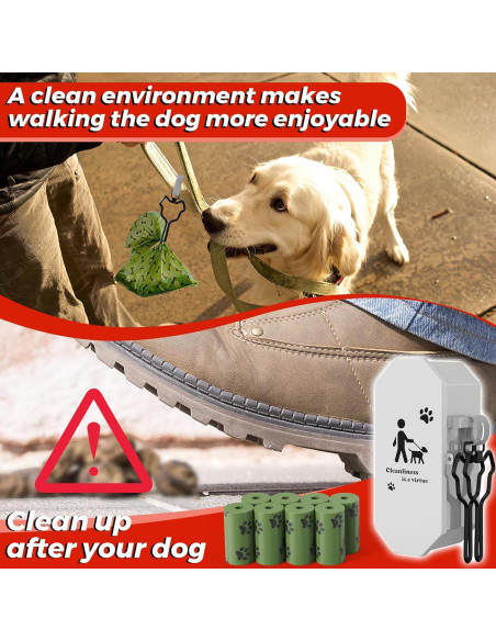 Dispensador de bolsas para excremento de perro Numeroustar, metal, 8 rollos