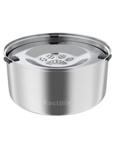 Tazón de Agua para Perros Kactoily 3L Acero Inoxidable Antiderrames