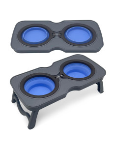 Tazón Elevado Plegable para Perros y Gatos PINVNBY 37.1x19.1cm