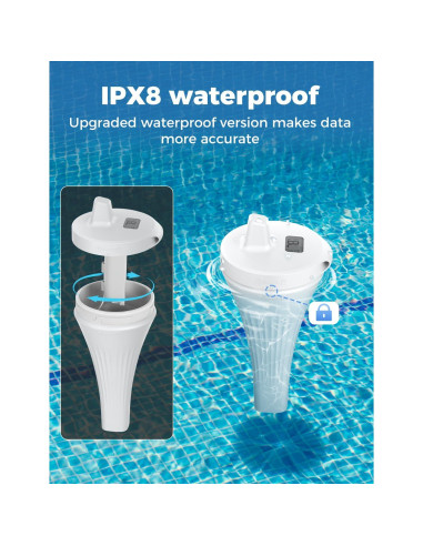 Termómetro Digital de Piscina LIORQUE Flotante IPX8 Preciso