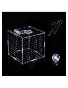 Caja de cría de peces acrílica AWXZOM 9.9x9.9x9.9 cm