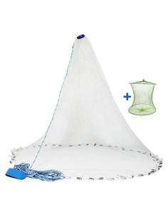 Red de Lanzamiento de Pesca Yeahmart 2.4m con Pesas de Zinc