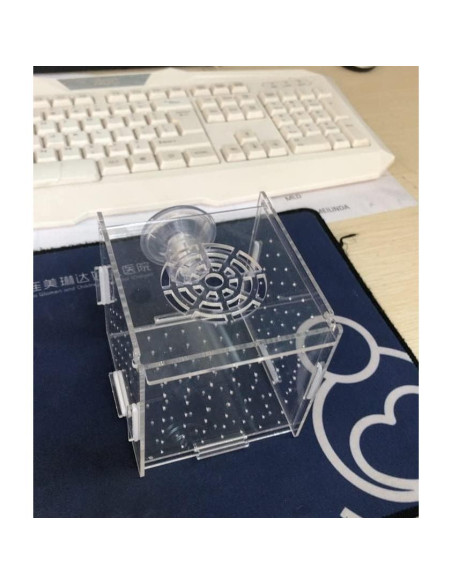 Caja de cría de peces acrílica AWXZOM 9.9x9.9x9.9 cm