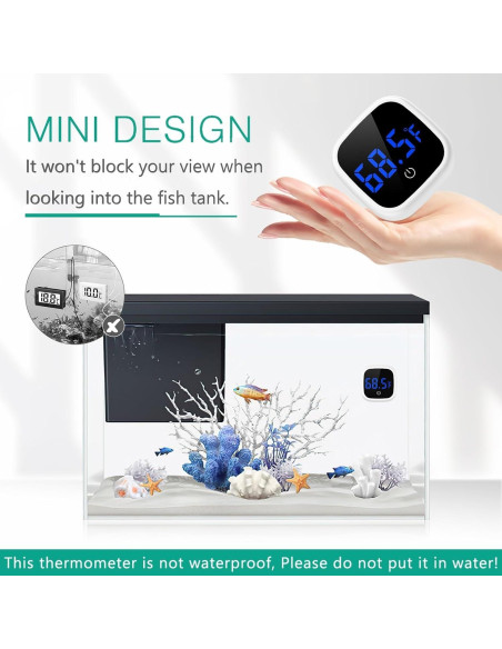 Termómetro Digital para Acuario ORIA - 2 PCS, Alta Precisión