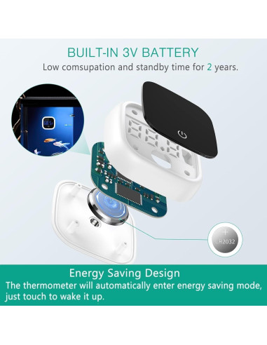 Termómetro Digital para Acuario ORIA - 2 PCS, Alta Precisión