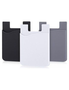 Cartera Adhesiva para Teléfono AgentWhite, Gris/Negro/Blanco