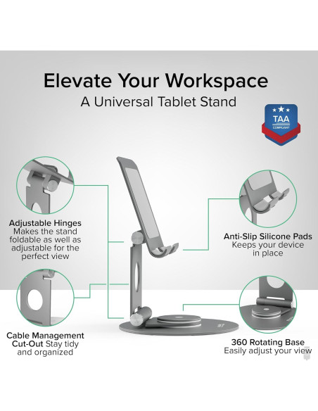 Soporte Giratorio para Tabletas Plugable PT-STAND1 360 hasta 32.77 cm
