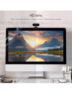 Cámara Web HD BONKZEBU Ajustable con Micrófono - Negro 2