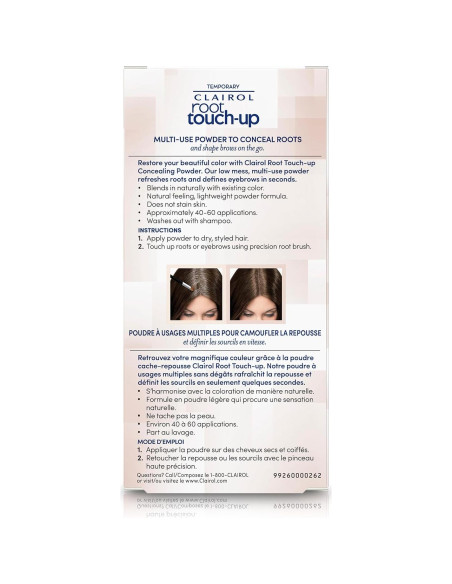 Polvo Temporal Ocultador de Raíces Clairol Negro 1.98g