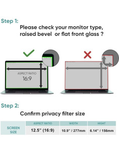Protector de Pantalla Privada XinWoTuo 12.5" Antirreflejo 2