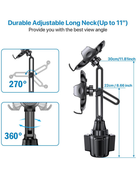 Soporte para teléfono de coche Miracase 2025 ajustable negro