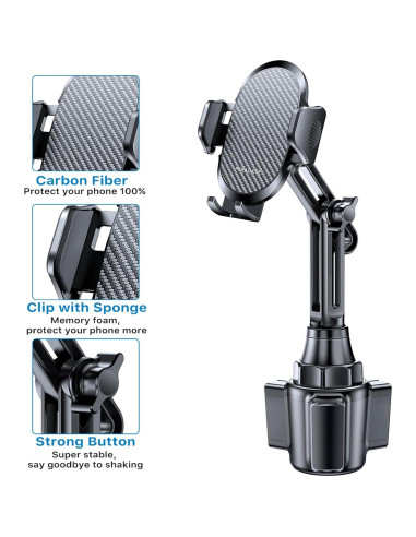 Soporte para teléfono de coche Miracase 2025 ajustable negro