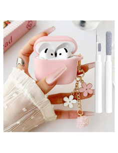 Funda Protectora Rosa OTOPO para AirPods 4ta Gen 2024 con Llavero