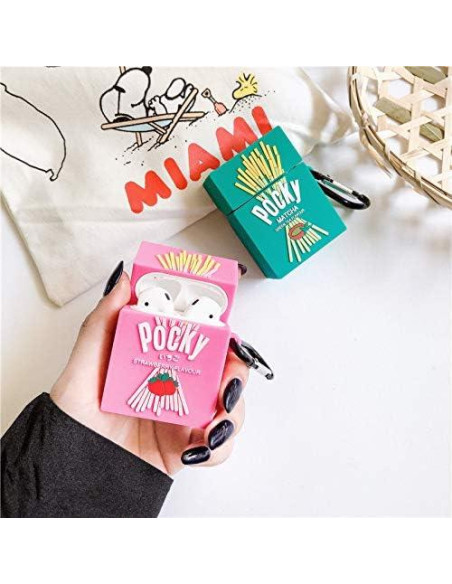 Funda de Silicona Rosa para AirPods 1/2 - Diseño Galleta