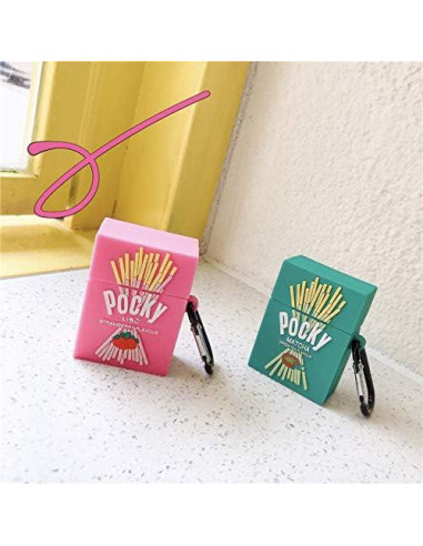 Funda de Silicona Rosa para AirPods 1/2 - Diseño Galleta