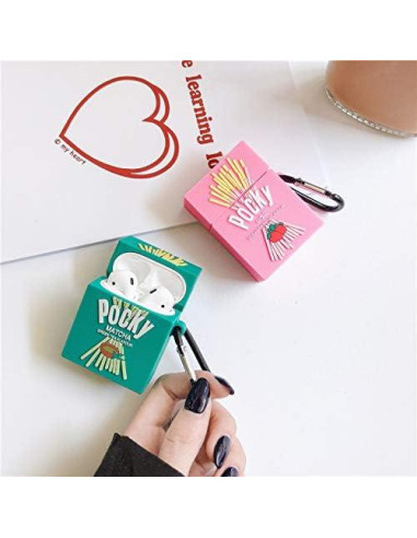 Funda de Silicona Rosa para AirPods 1/2 - Diseño Galleta