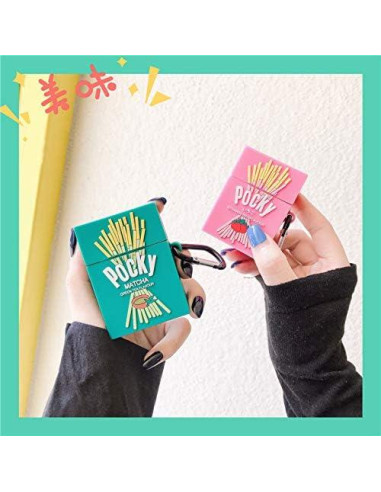 Funda de Silicona Rosa para AirPods 1/2 - Diseño Galleta