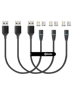 Cable de Carga Magnético N. NETDOT 30.48cm 18W USB-C y Micro-USB