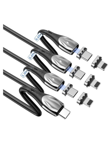 Cable de Carga Magnético USB C 100W CNakdDG 1m/2m/2m Negro