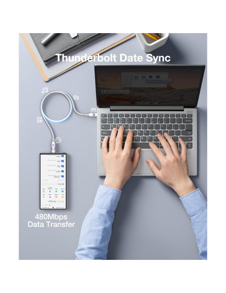 Cable de Carga Magnético USB C A.S Gen3 240W 1m/1.8m Blanco