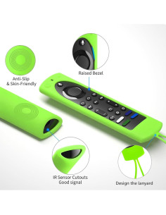 3 Fundas de Silicona Brillantes para Control Remoto Fire TV 2