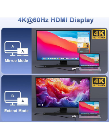 Adaptador USB C a HDMI 4K 100W Dongguan Lijie - 3 en 1