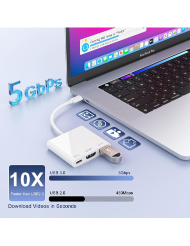 Adaptador USB C a HDMI 4K 100W Dongguan Lijie - 3 en 1