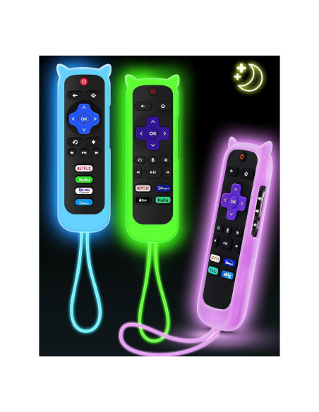 Funda de Silicona para Control Remoto Roku OneBom - Brilla en la Oscuridad
