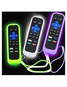 Funda de Silicona Antideslizante para Control Remoto Roku - Verde Púrpura