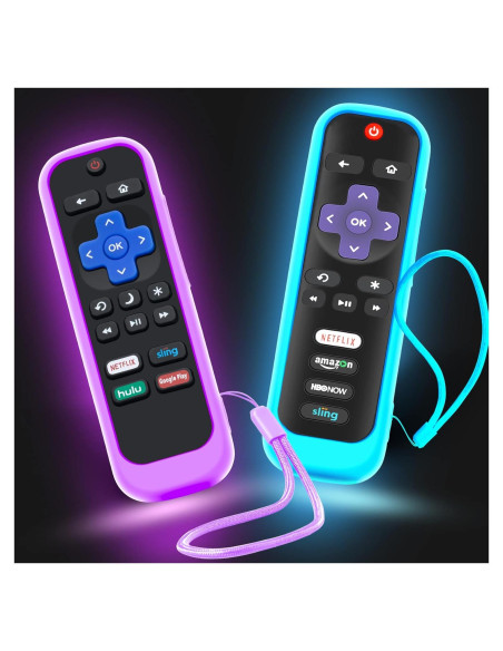 Funda de Silicona para Control Remoto Roku - Azul y Púrpura