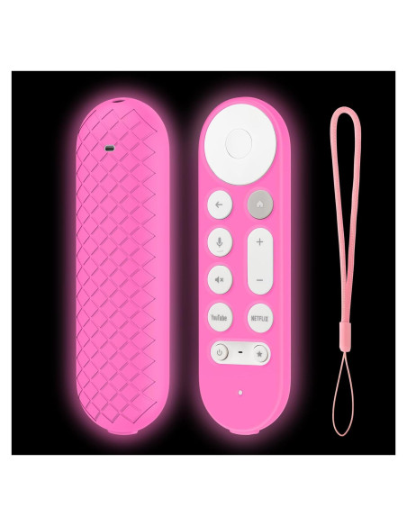 Funda de Silicona LEFXMOPHY para Control Remoto Google TV 4K Rosa