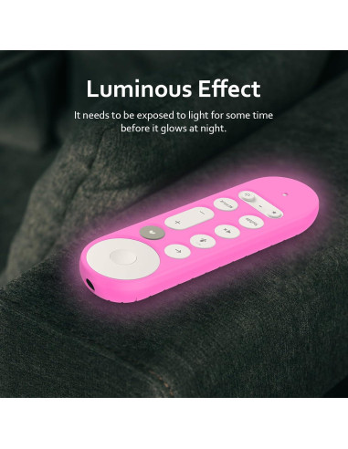 Funda de Silicona LEFXMOPHY para Control Remoto Google TV 4K Rosa