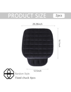 Cojines de Asiento de Coche Carleef 2 Piezas Felpa Antideslizante 2