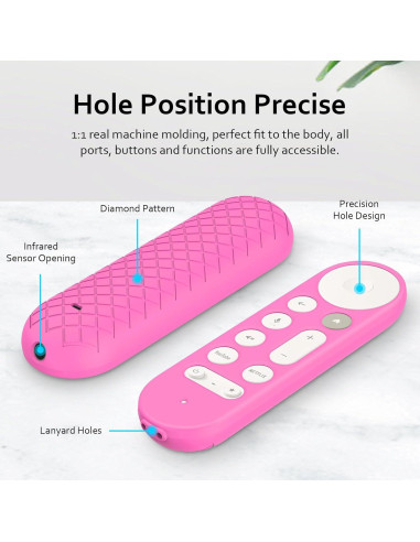 Funda de Silicona LEFXMOPHY para Control Remoto Google TV 4K Rosa