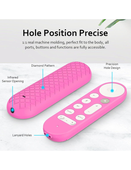 Funda de Silicona LEFXMOPHY para Control Remoto Google TV 4K Rosa