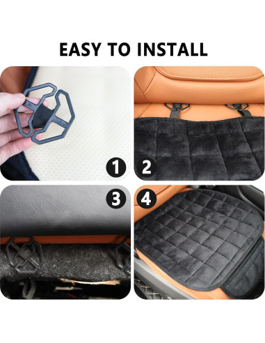 Cojines de Asiento de Coche Carleef 2 Piezas Felpa Antideslizante