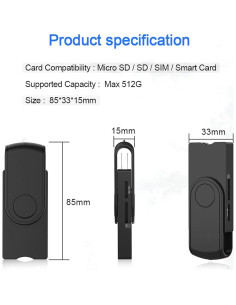 Lector de Tarjetas CAC Aiyingmei 5 en 1 USB Militar DOD 2