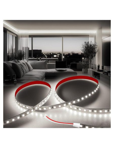 Tira LED 5m VOEWT 12V 6000K 600 LEDs Ultra Brillantes