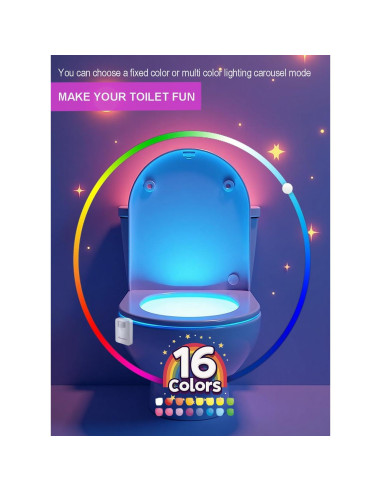 Luz Nocturna para Inodoro Aomofun con Sensor de Movimiento