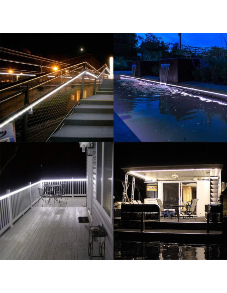 Luces de Cuerda LED SURNIE 15m Impermeables 6000K Blancas Luces de Cuerda LED SURNIE 15m Impermeables 6000K Blancas