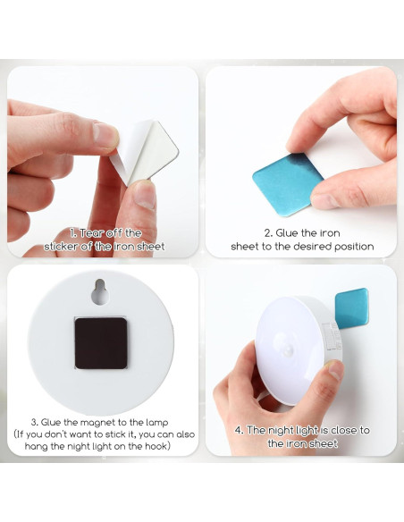 6 Luces Nocturnas Magnéticas Glooglitter con Sensor de Movimiento