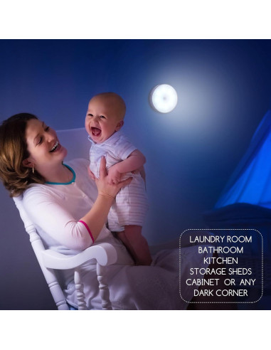 6 Luces Nocturnas Magnéticas Glooglitter con Sensor de Movimiento