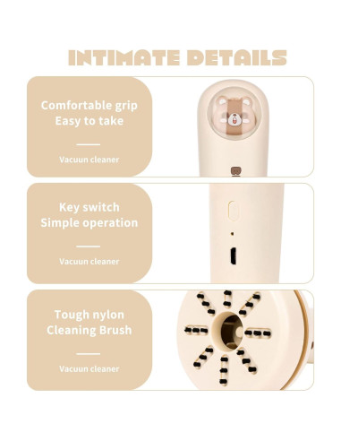 Mini Aspiradora de Escritorio HPYDIY Blanca Recargable USB 1200mAh