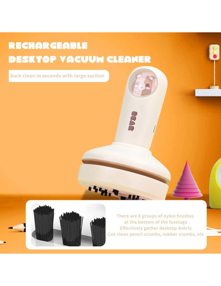 Mini Aspiradora de Escritorio HPYDIY Blanca Recargable USB 1200mAh