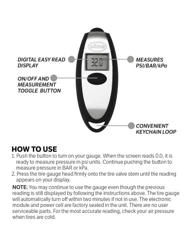 Medidor de presión de neumáticos Slime 20112 Digital Compacto