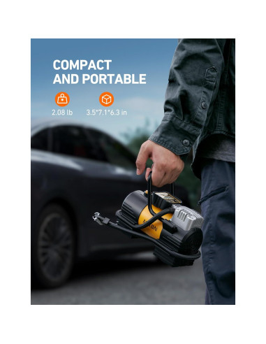 Compresor de Aire Portátil AstroAI ACZ1YE 12V 90W Inflador Neumáticos
