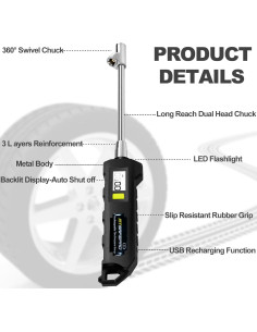 Medidor Digital de Presión de Neumáticos ATsafepro AS011-2 2