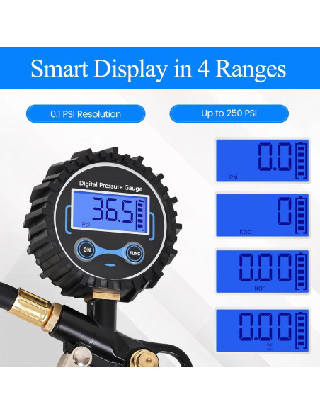 Medidor de Presión de Neumáticos Digital AmazStove 250 PSI