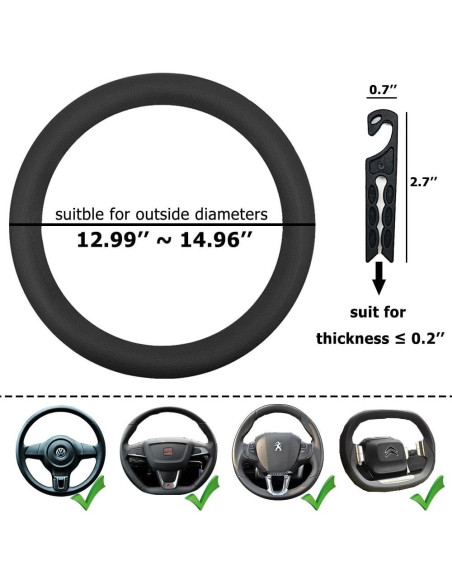 Cubierta de Volante de Silicona CNYMANY 33-38cm Negra